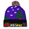 LED Light Up Christmas Acrylic Fibers Yarn Cuffed Beanies Cap AJEW-F063-02-2