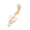 Crystal Rhinestone Butterfly Charm Belly Ring LS-AJEW-F057-16G-1