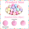 40Pcs Flocking Opaque Acrylic Beads OACR-PA0001-95-2