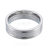 Non-Tarnish 201 Stainless Steel Roman Numeral Finger Ring for Women RJEW-N043-08P-2