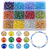 SUNNYCLUE 156G 12 Color 6/0 Glass Seed Beads SEED-SC0001-36-1