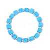 Square Synthetic Turquoise Beaded Bracelets for Women Men DR6998-4-1