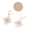 Handmade Glass Seed Beads Flower Leverback Earrings EJEW-MZ00578-02-4