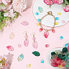 100Pcs 10 Colors Autumn Theme Two-Tone Transparent Glass Charms GLAA-SC0003-11-4