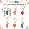 18Pcs 6 Color Alloy Enamel Leaf Charms Locking Stitch Markers AJEW-PH01453-2