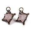 Natural Rose Quartz Merkaba Star Pendants G-C144-01R-02-1