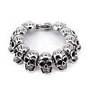 Halloween Skull 304 Stainless Steel Bracelets BJEW-N281-09-1