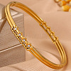 304 Stainless Steel Crystal Rhinestone Rhombus Hinged Cuff Bangles for Women WG11813-01-1