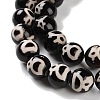 Natural Tibetan God of Wealth Pattern dZi Agate Beads Strands G-B084-A07-02-4