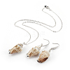 Electroplate Spiral Shell Pendant Necklaces and Dangle Earrings Jewelry Sets SJEW-JS01007-2