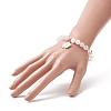 Natural Rose Quartz & Quartz Crystal Beaded Stretch Bracelet BJEW-TA00246-4