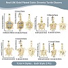 8Pcs 4 Styles Brass Micro Pave Cubic Zirconia Pendants KK-BBC0019-64-2