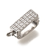 Brass Micro Pave Clear Cubic Zirconia Snap Clasps KK-U055-16P-1