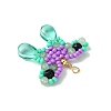 Beaded Butterfly Charms PALLOY-MZ00430-5