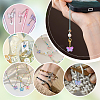 60Pcs 6 Colors Butterfly Glass Pendant Decorations HJEW-PH01944-6