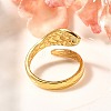 201 Stainless Steel Enamel Snake Open Cuff Ring for Women RJEW-A053-05G-01-2