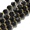 Natural Black Onyx(Dyed & Heated) Beads Strands G-K387-A03-01-2