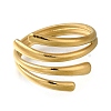 304 Stainless Steel Wrap Open Cuff Ring for Women RJEW-F161-02G-13-2