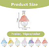 112Pcs 7 Colors Glass Pendants PALLOY-DC00036-2