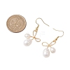 Bowknot Natural Freshwater Pearl Dangle Earrings EJEW-TA00520-3