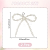 Plastic Imitation Pearl Bowknot Shoe Charms DIY-WH20002-152D-2