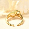 Rack Plating Brass Micro Pave Cubic Zirconia Cuff Finger Rings for Women RJEW-C117-01C-G-3