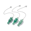 Natural Green Aventurine Pointed Dowsing Pendulums AJEW-B020-03P-01-1