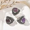 Natural Amethyst Adjustable Rings RJEW-I108-03AS-09-1