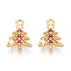 Brass Micro Pave Cubic Zirconia Charms KK-N263-145C-G-1