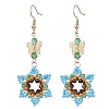 Glass Seed & Glass Beaded Dangle Earrings EJEW-MZ00691-4