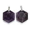 Natural Amethyst Pendants G-E487-95A-2