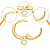 Brass Huggie Hoop Earring Findings KK-BC0005-28G-4
