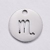Non-Tarnish 304 Stainless Steel Charms STAS-F246-01I-1