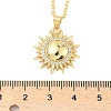 Brass Micro Pave Clear Cubic Zirconia Sun Pendant Necklaces for Women NJEW-S449-05B-G-5