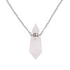 1Pc Natural Quartz Crystal Faceted Pointed Bullet Shaped Perfume Bottle Pendant Necklaces NJEW-FH0001-38P-06-1