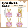 4Pcs Brass Micro Pave Cubic Zirconia Pendants KK-LP0002-12-2