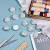 14Pcs 1-Hole Alloy Glass Shank Buttons BUTT-MA0001-16C-S-4