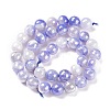 Round Natural Electroplated Blue Agate Beads G-P447-A02-01-2