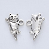 Tibetan Style Alloy Kitten Pendants X-TIBE-R316-069AS-RS-2