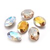 Faceted Glass Pointed Back Rhinestone Cabochons GLAA-L021-D-1