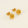 Chunk Letter 304 Stainless Steel Stud Earrings for Women EJEW-G386-01O-G-1