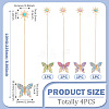 4Pcs Butterfly Sun Acrylic & Alloy Resin Charm Bookmark AJEW-TA00044-3