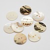 2-Hole Flat Round Shell Buttons SHEL-P012-24-1