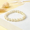 Natural Rainbow Moonstone Round Beaded Stretch Bracelet BJEW-JB03683-04-2