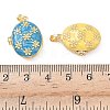 Brass Enamel Locket Pendants KK-F923-03A-G-4