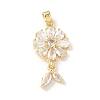 Brass Micro Pave Cubic Zirconia Pendants KK-K403-03A-01-1