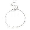 Brass Bar Link Chain & 304 Stainless Steel Cable Chain Bracelet Making AJEW-JB01421-02-1