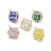 Beaded Cube Charms PALLOY-MZ00440-1