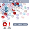 100Pcs 10 Colors Transparent Glass European Beads GLAA-YW0003-91-2