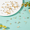 60Pcs 2 Colors 201 Stainless Steel Stud Earring Findings with Hole EJEW-BBC0002-15-4